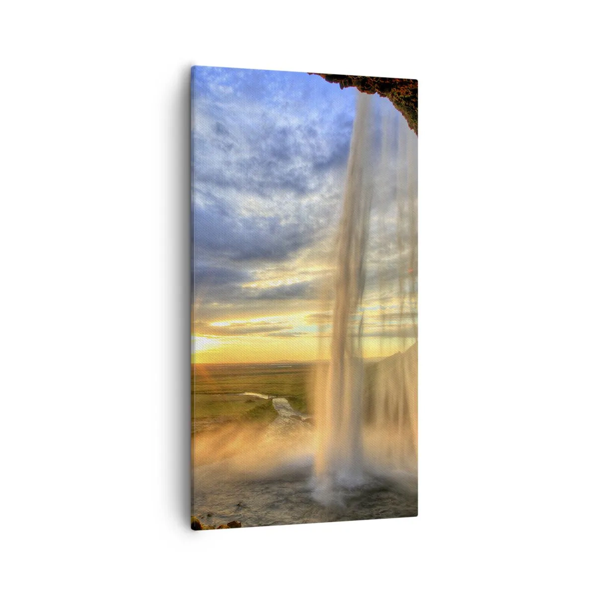 Bild auf Leinwand - Leinwandbild - Die Welt hinter einem Schleier aus Tropfen - 55x100 cm