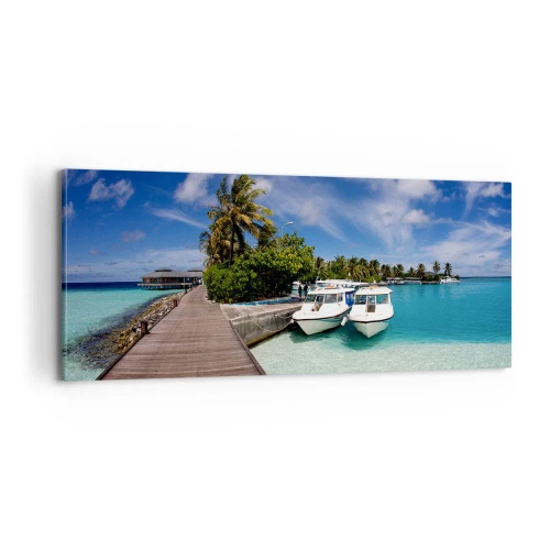 Bild auf Leinwand - Leinwandbild - Doch das Paradies gibt es - 100x40 cm