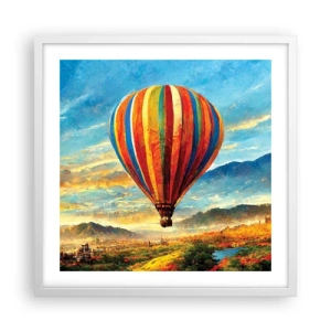 Poster in einem weißen Rahmen - In der Stille sieht man mehr - 50x50 cm