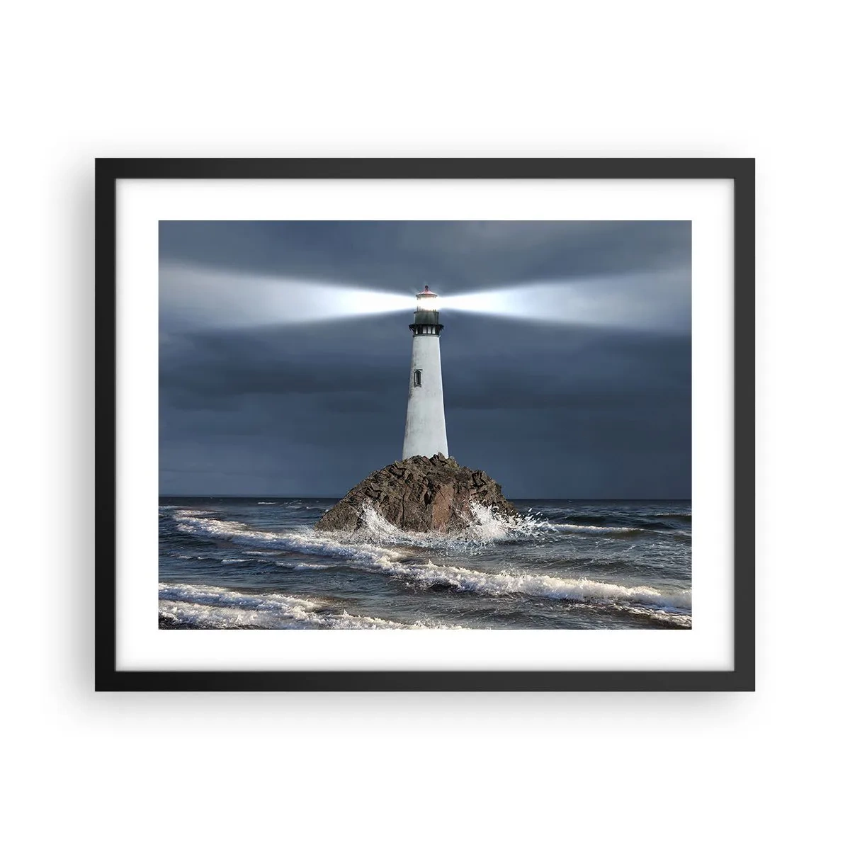 Poster in einem schwarzem Rahmen - Hier... hier... hier! - 50x40 cm