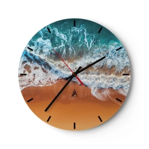 Wanduhr - Glasuhr - Immer Hand in Hand - 40x40 cm