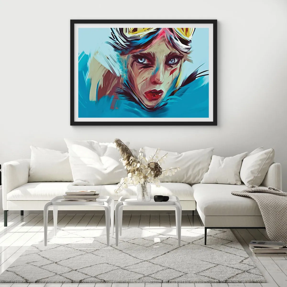 Poster in einem schwarzem Rahmen - Strassenkämpferin - 91x61 cm