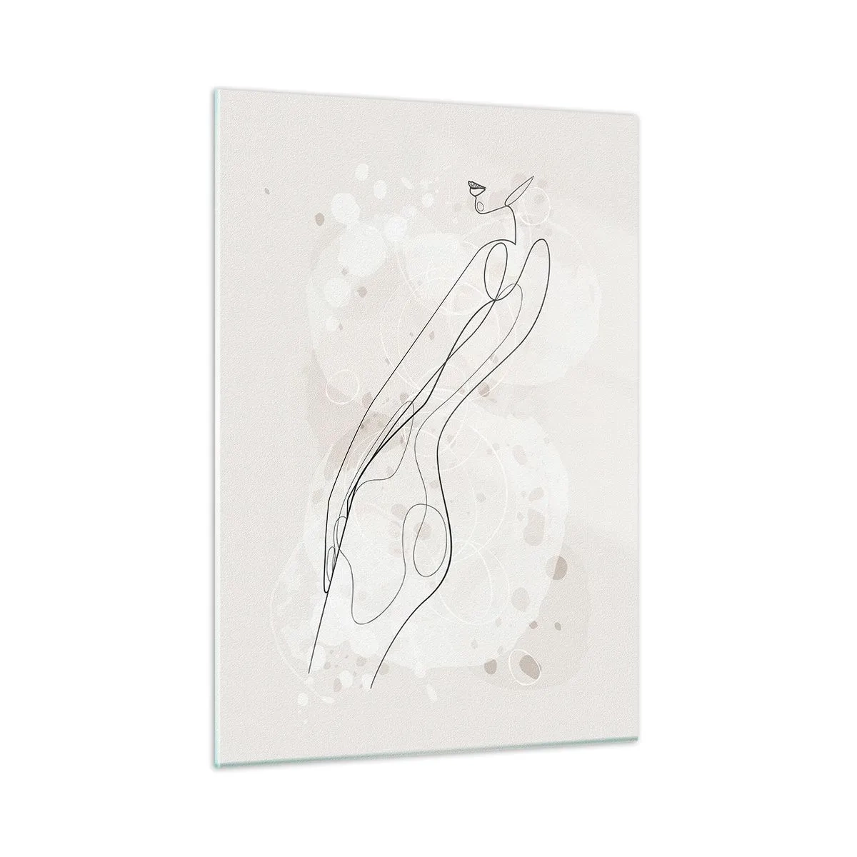 Glasbild - Bild auf glas - Konturierte Silhouette einer Frau in Beigetönen - 50x70cm - Der Blick schweift - Moderne Wanddekoration für Wohnzimmer und Schlafzimmer ARTTOR