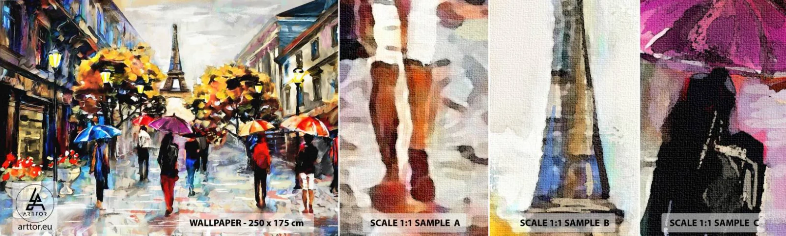 Fototapeten Muster Selbstklebend Deluxe Sticker - Besonders schön im Herbst - Stadt, Paris, Eiffelturm - 100x30 cm