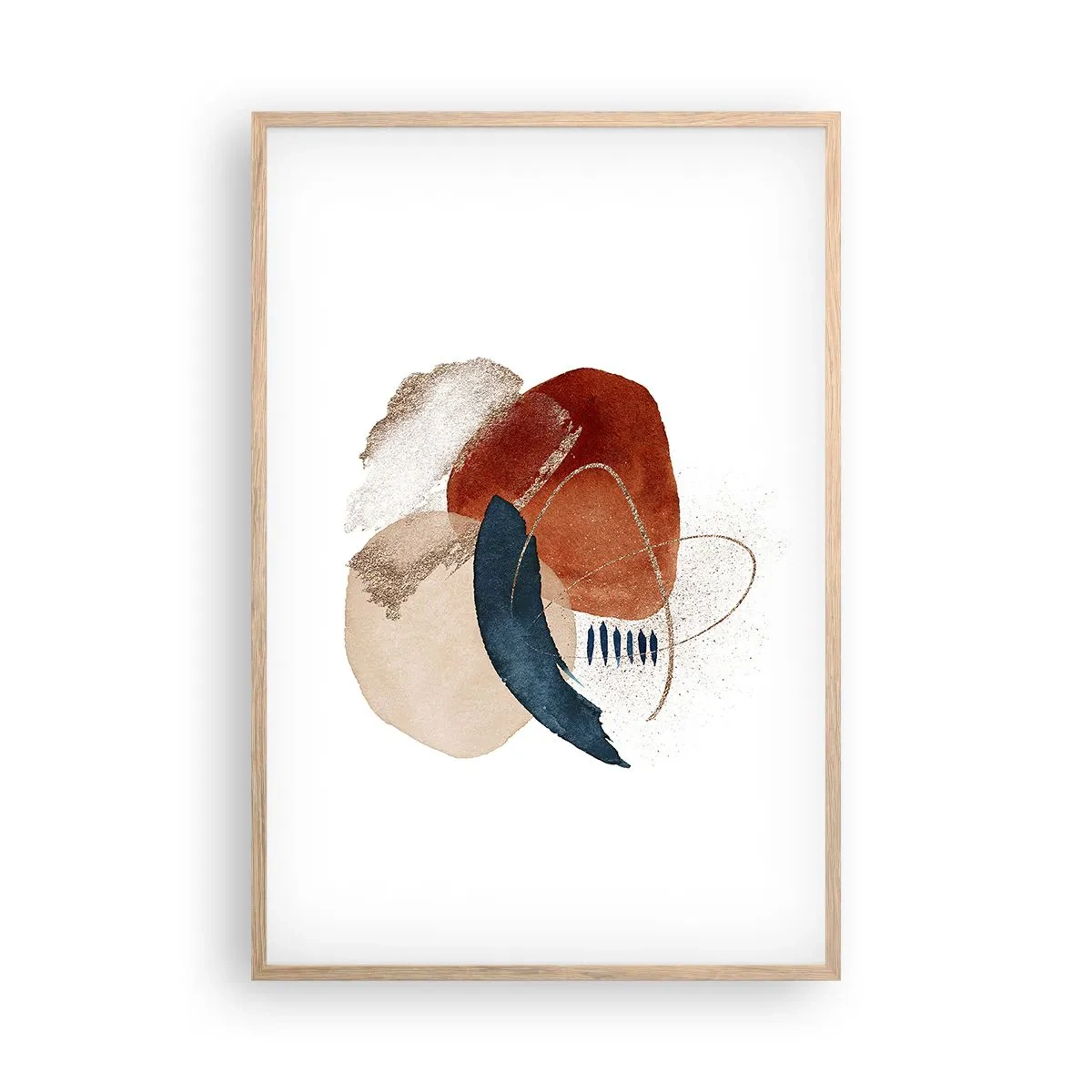 Poster in einem Rahmen aus heller Eiche - Ovale Komposition - 61x91 cm