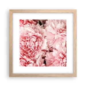 Poster in einem Rahmen aus heller Eiche - Rosa Traum - 30x30 cm