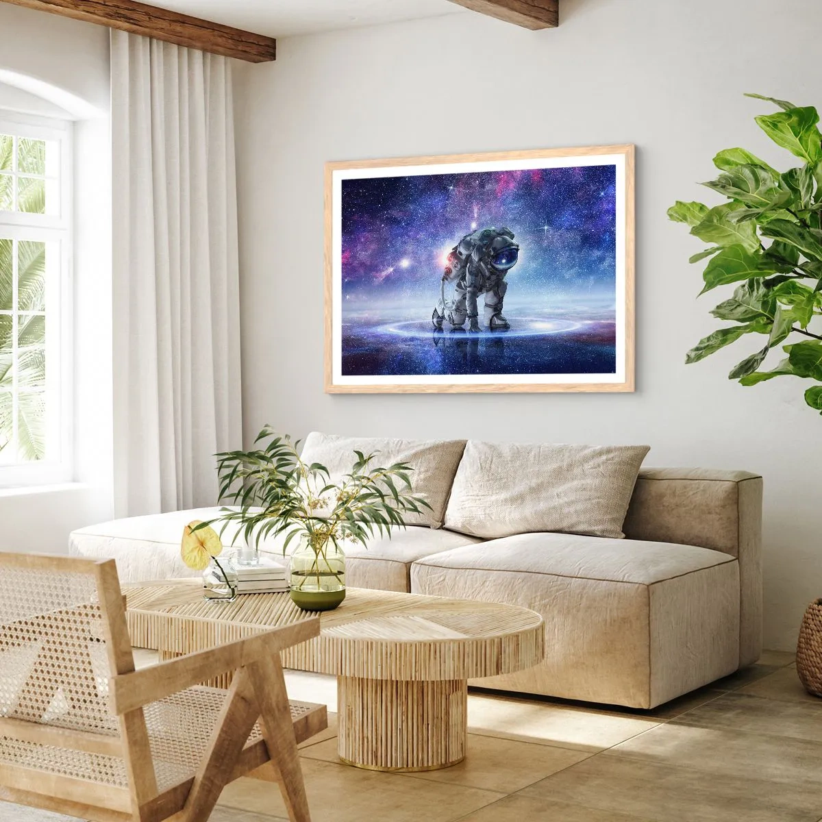 Poster in einem Rahmen aus heller Eiche - Der Sternenhimmel über mir - 100x70 cm