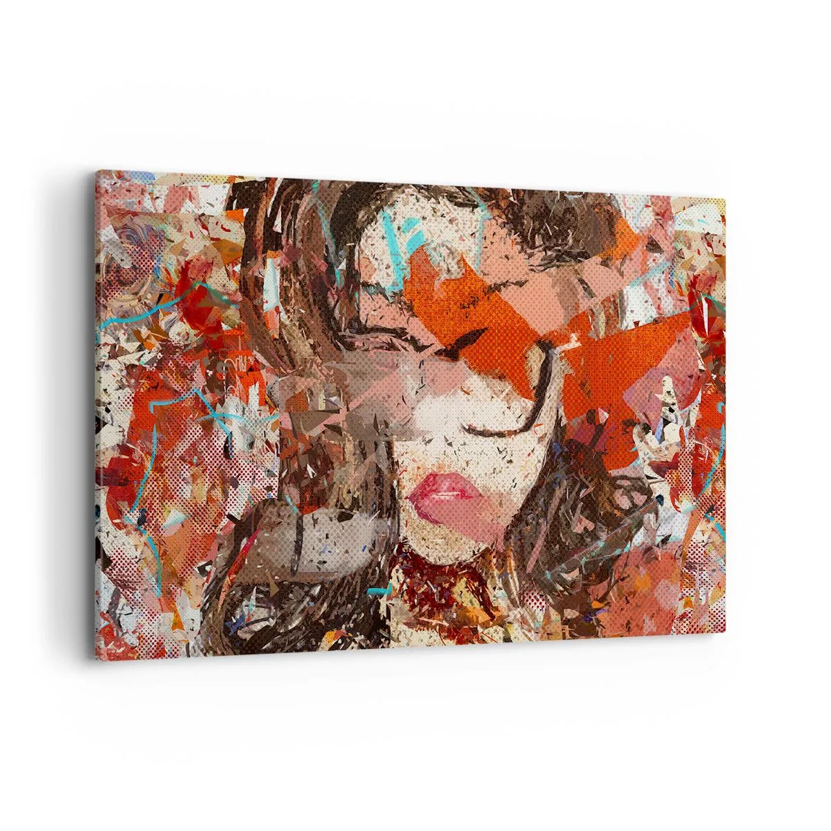 Bild auf Leinwand - Leinwandbild - Abstraktes Frauenporträt in intensiven Farben - 100x70cm - Niemand weiß, was du wirklich bist - Moderne Wanddekoration für Wohnzimmer und Schlafzimmer ARTTOR