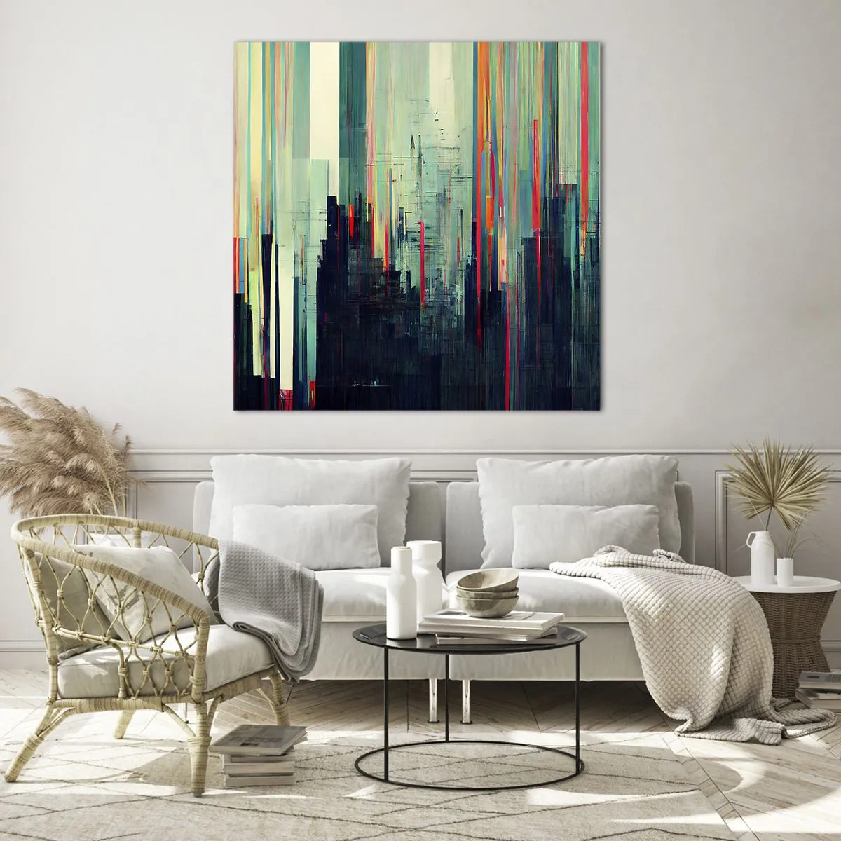 Glasbild - Bild auf glas - Futuristische Stadt - 30x30 cm