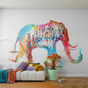 Fototapete Standard Eco - Indien – die Aura der Liebe - Abstraktion, Elefant, Indien - 450x315 cm