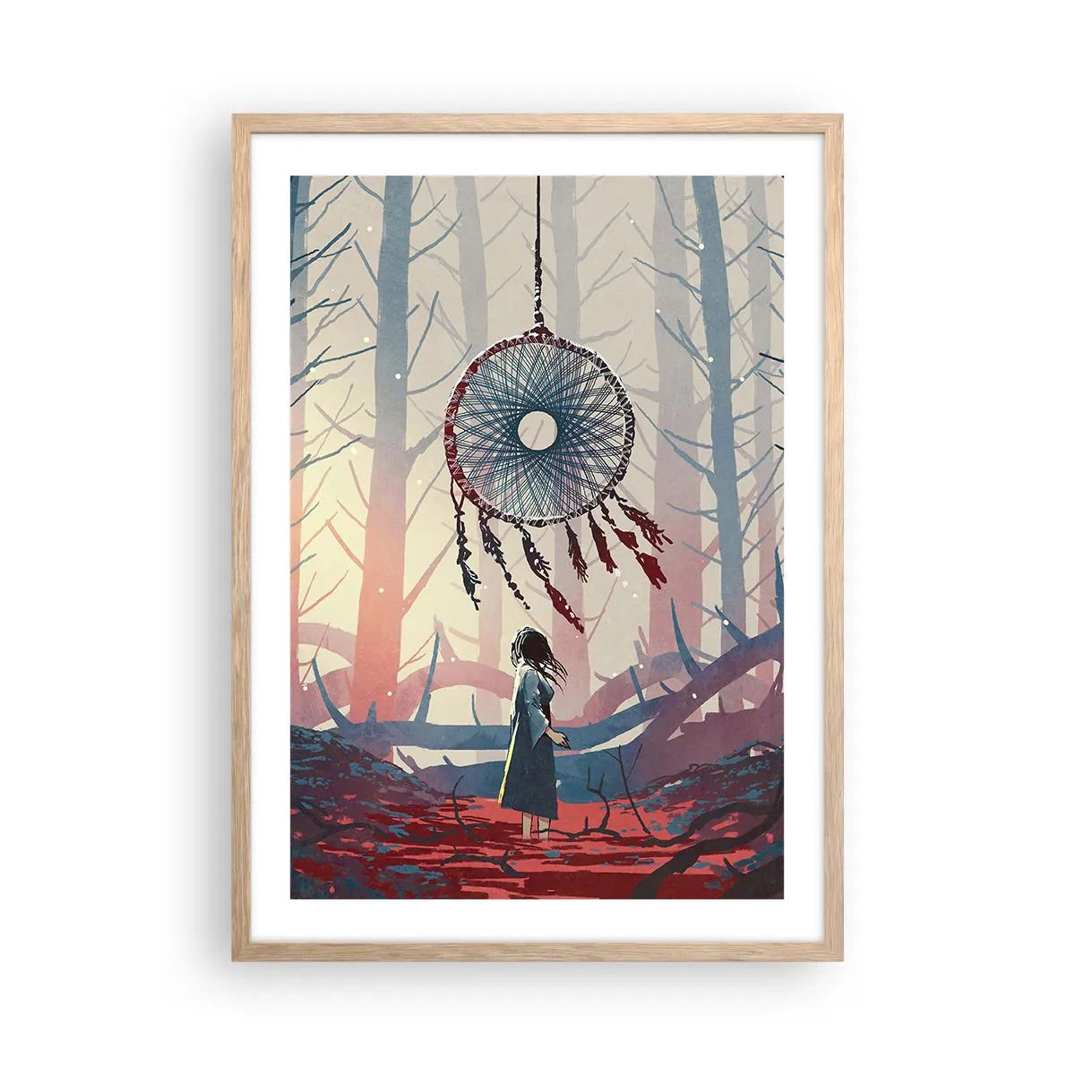 Poster in einem Rahmen aus heller Eiche - Geheimes Glücksritual - 50x70 cm