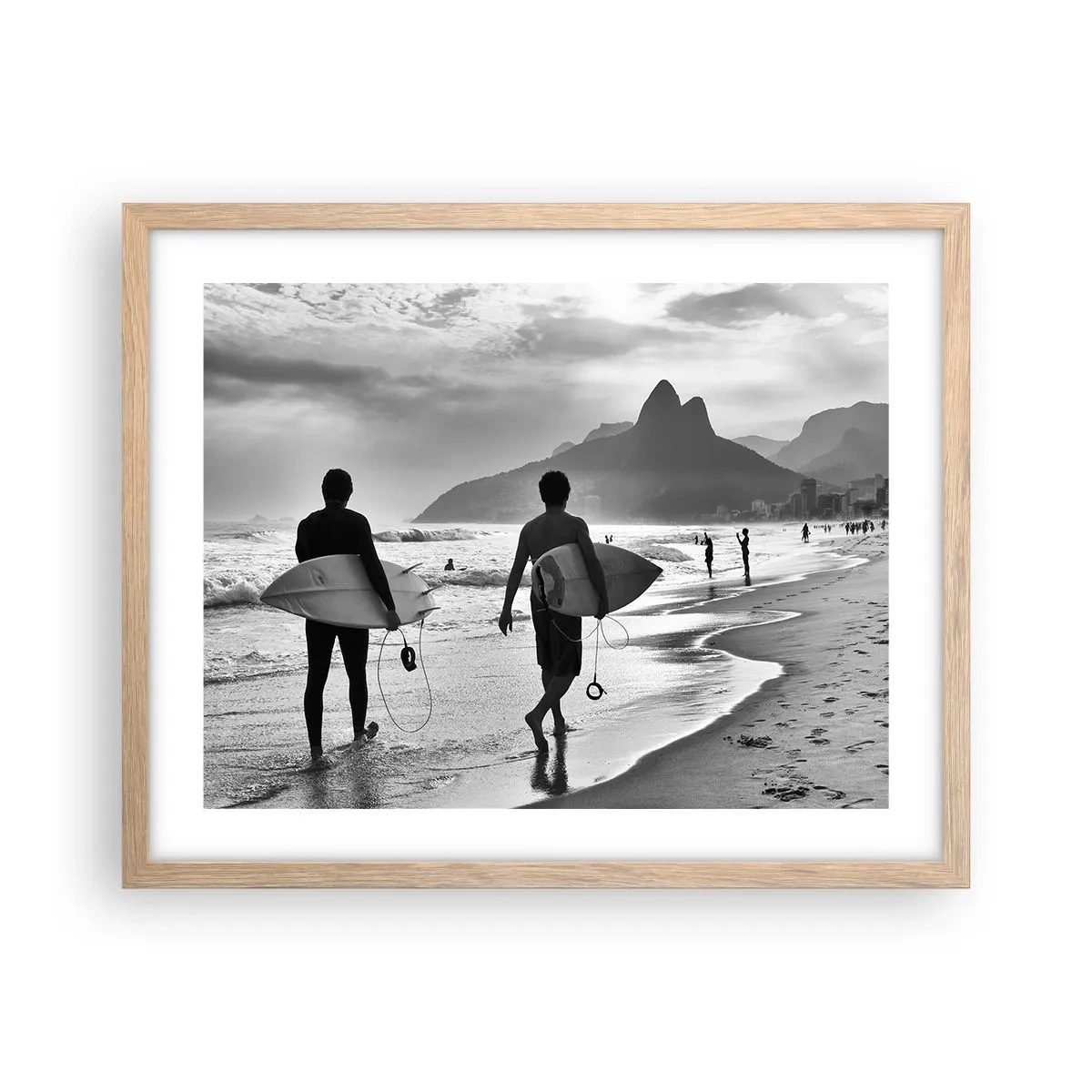 Poster in einem Rahmen aus heller Eiche - Single-Wave-Samba - 50x40 cm