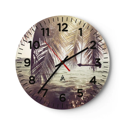 Wanduhr - Glasuhr - Sie können nach Belieben in den Wolken schwingen - 40x40 cm