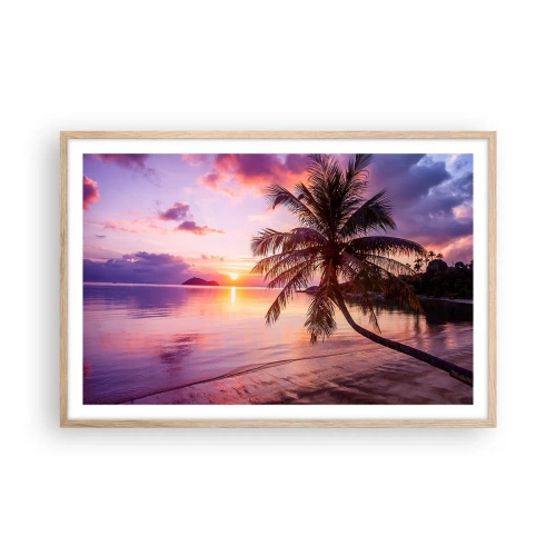 Poster in einem Rahmen aus heller Eiche - Behaglichkeit bis zum Horizont - 91x61 cm