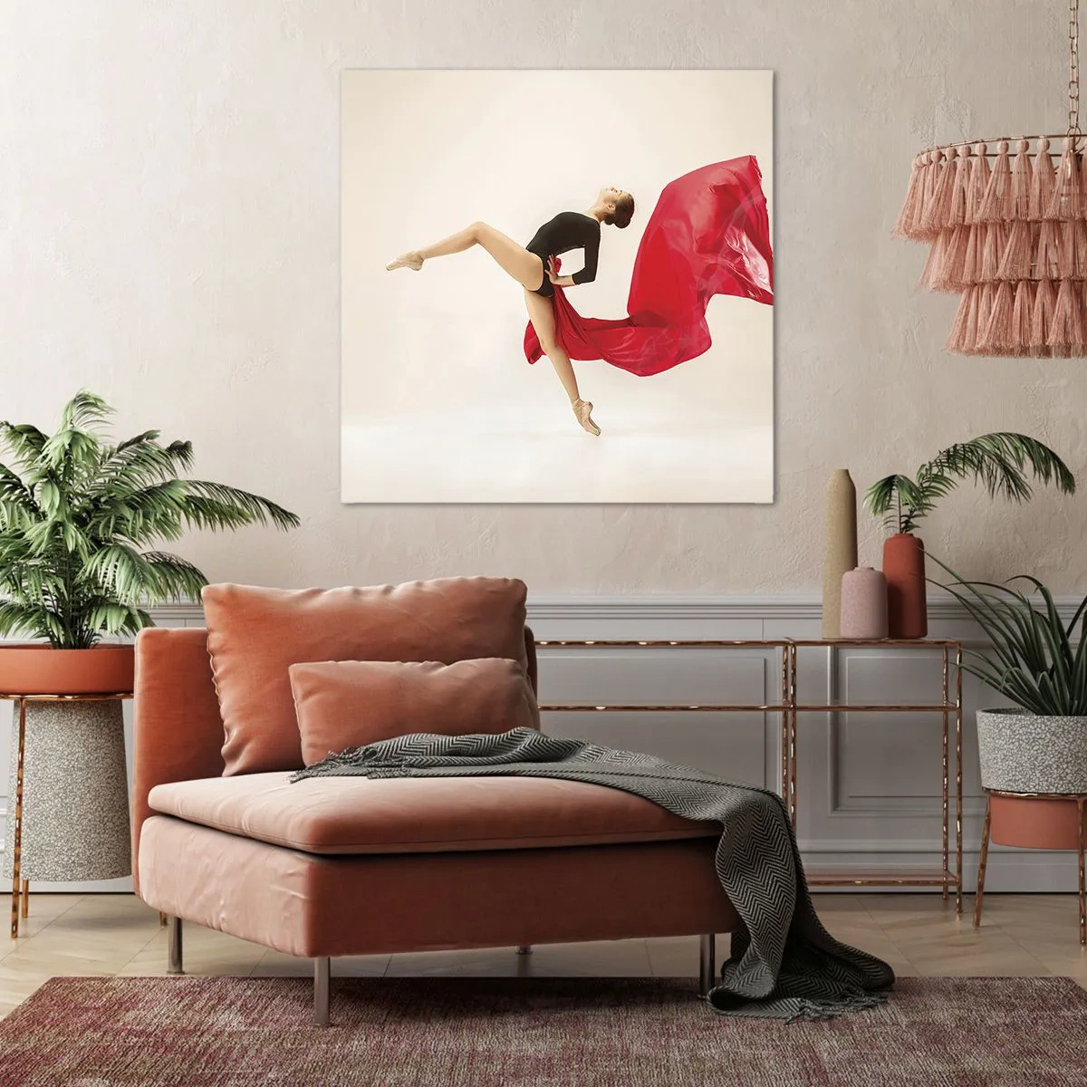 Bild auf Leinwand - Leinwandbild - Rot und Schwarz - 30x30 cm