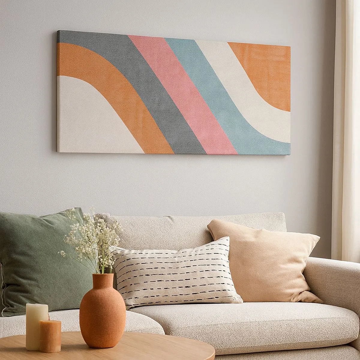Bild auf Leinwand - Leinwandbild - Diagonale Komposition – Bewegung - 100x40 cm