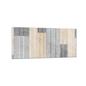 Glasbild - Bild auf glas - Geometrische Komposition in Grau- und Beigetönen - 120x50cm - Komposition: Vertikal halten - Moderne Wanddekoration für Wohnzimmer und Schlafzimmer ARTTOR