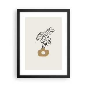 Poster in einem schwarzem Rahmen - Monstera – Heimdekoration - 30x40 cm
