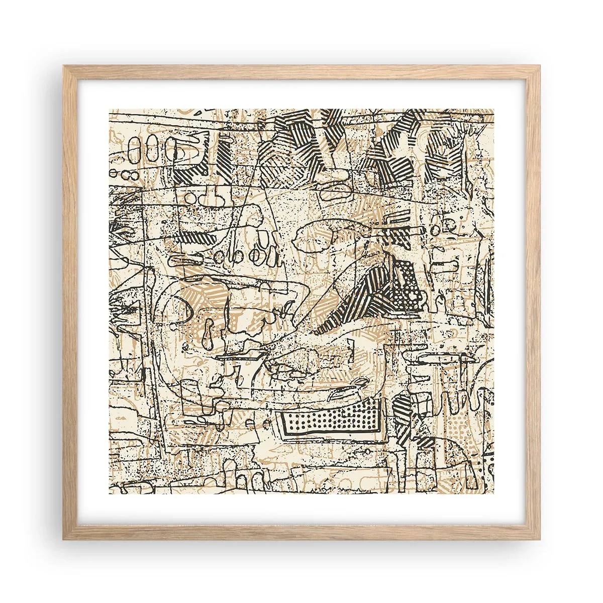 Poster in einem Rahmen aus heller Eiche - Es wartet darauf, entschlüsselt zu werden - 50x50 cm