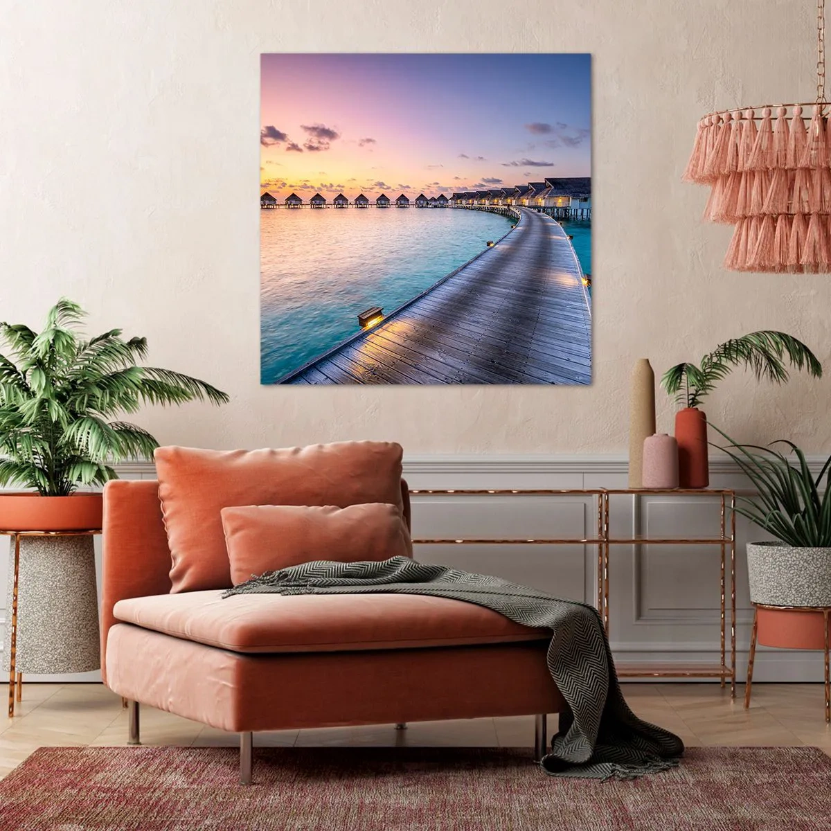 Bild auf Leinwand - Leinwandbild - Urlaub - zurück zu den Quellen - 70x70 cm