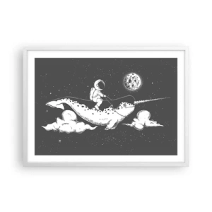 Poster in einem weißen Rahmen - Weltraumreiter - 70x50 cm