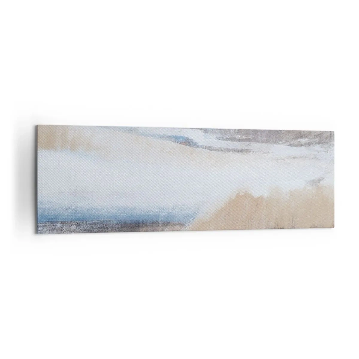 Bild auf Leinwand - Leinwandbild - Abstrakte Winterlandschaft in Weiß- und Blautönen - 160x50cm - Winterkomposition - Moderne Wanddekoration für Wohnzimmer und Schlafzimmer ARTTOR