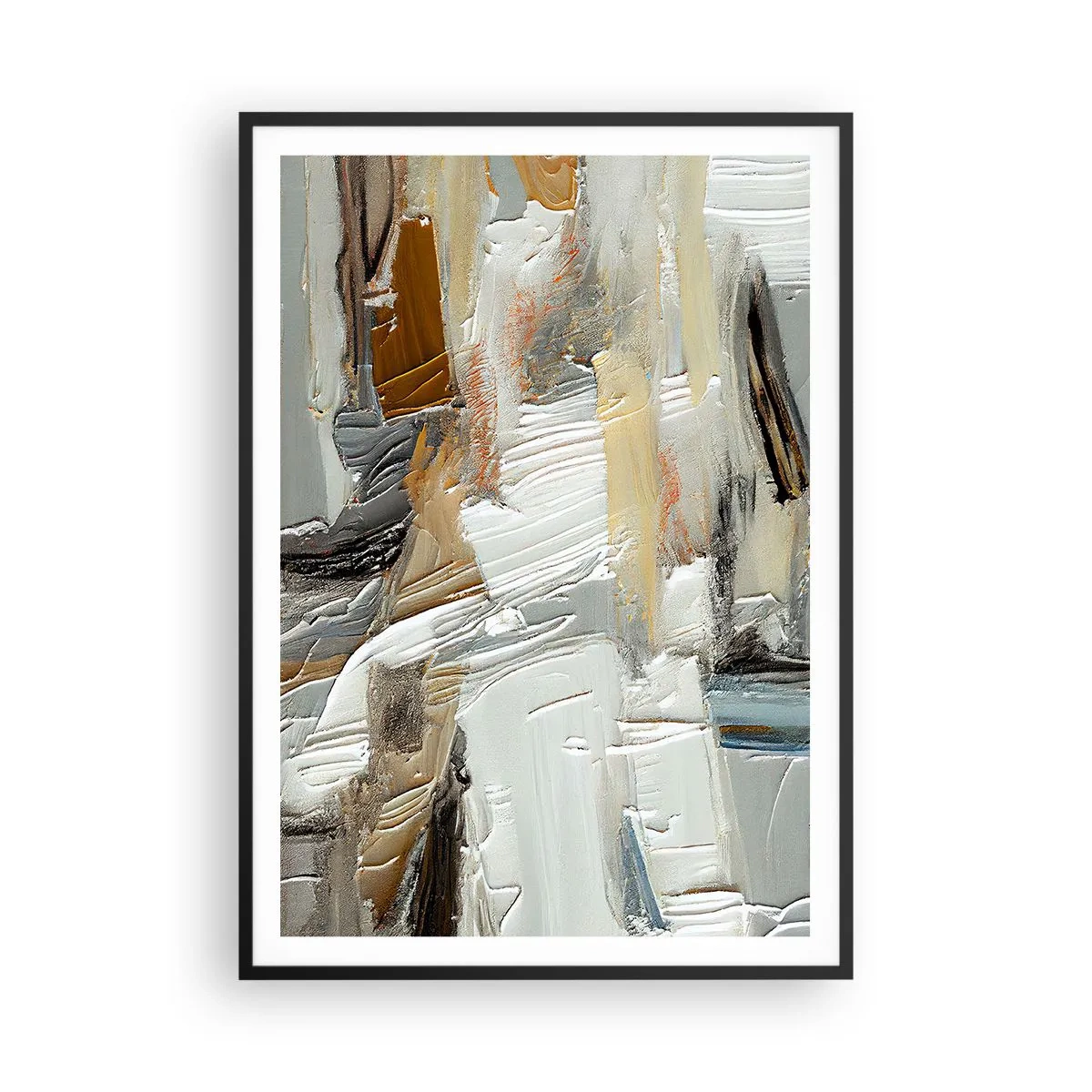 Poster in einem schwarzem Rahmen - Bunte Schichten - 70x100 cm