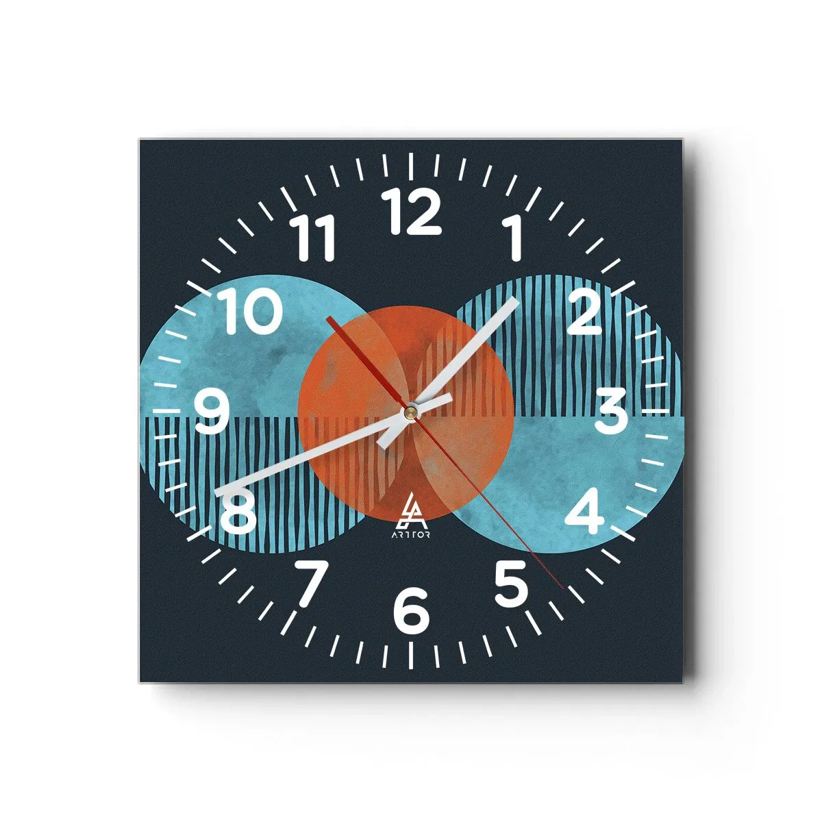 Wanduhr - Glasuhr - Symmetrische Komposition - 40x40 cm