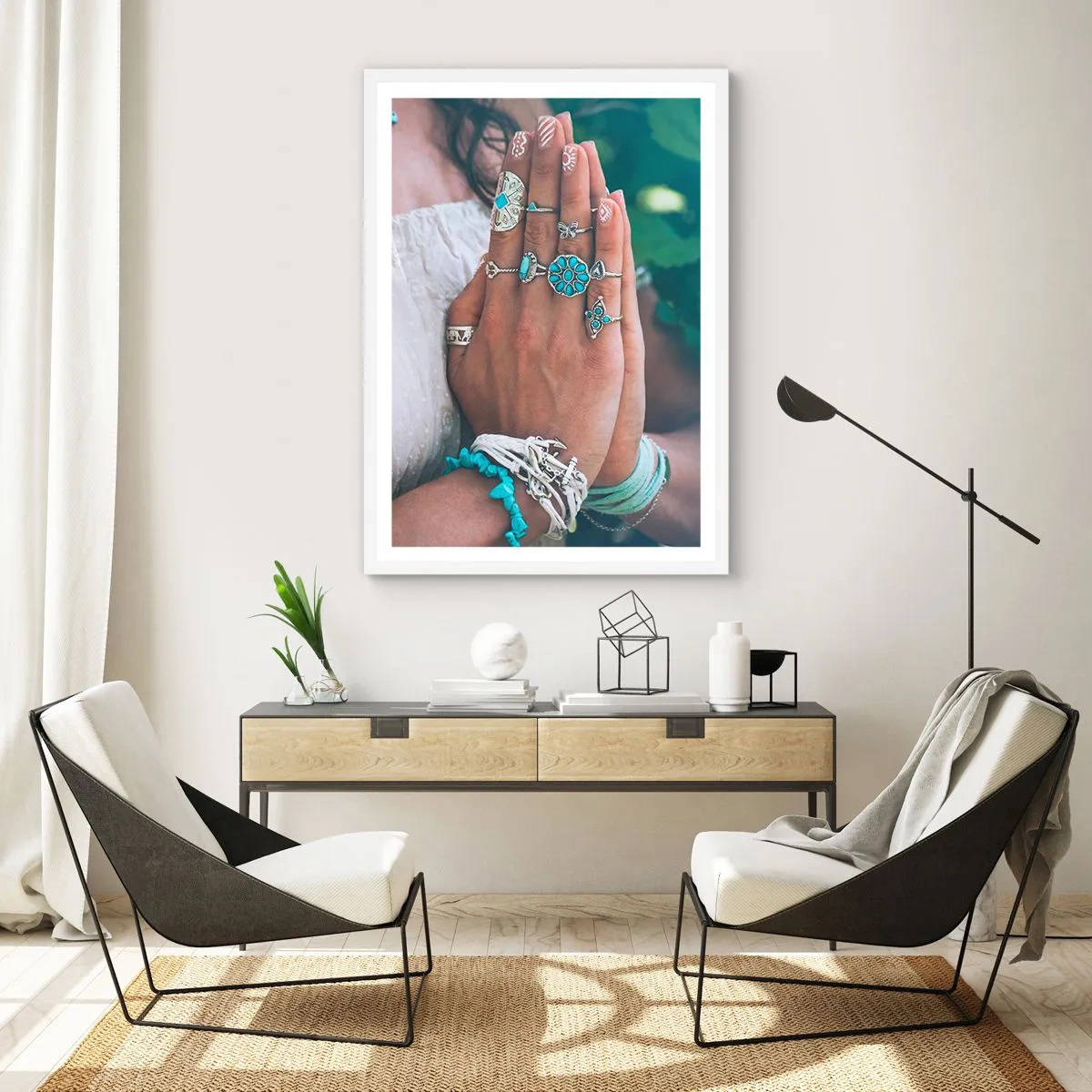 Poster in einem weißen Rahmen - Willkommen im Zentrum des Seins - 50x70 cm