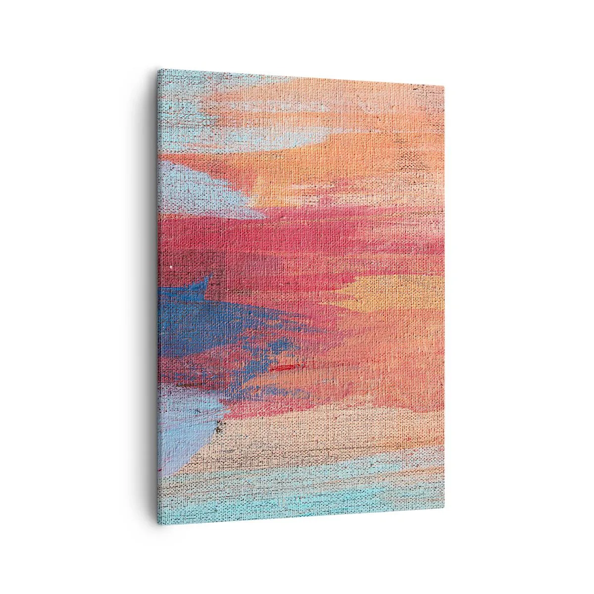 Bild auf Leinwand - Leinwandbild - Bunte abstrakte Pinselstriche - 50x70cm - Renne den Regenbogen hinunter - Moderne Wanddekoration für Wohnzimmer und Schlafzimmer ARTTOR