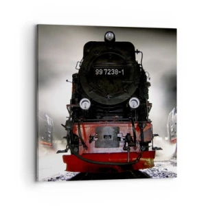 Bild auf Leinwand - Leinwandbild - Er steht und keucht, seufzt und pustet - 70x70 cm