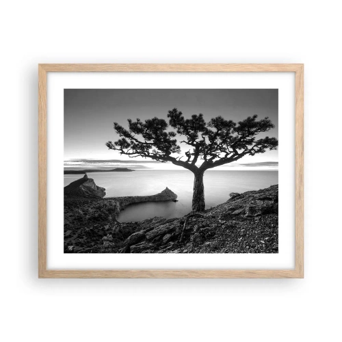 Poster in einem Rahmen aus heller Eiche - Stille bis zum Horizont - 50x40 cm