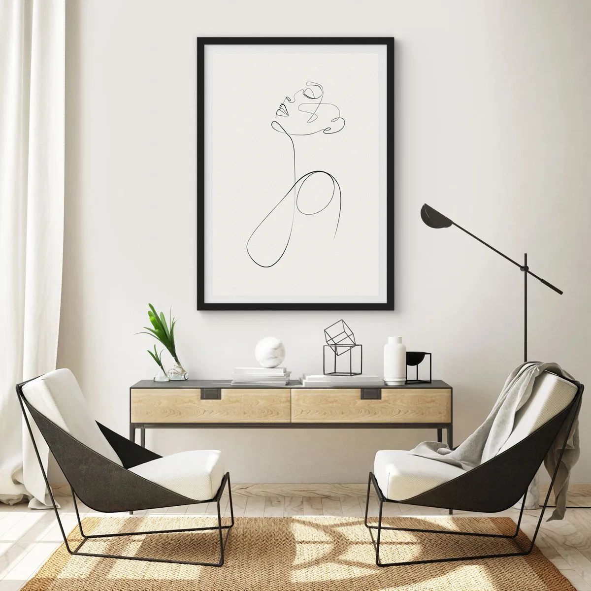 Poster in einem schwarzem Rahmen - Versunken in Träumen - 61x91 cm