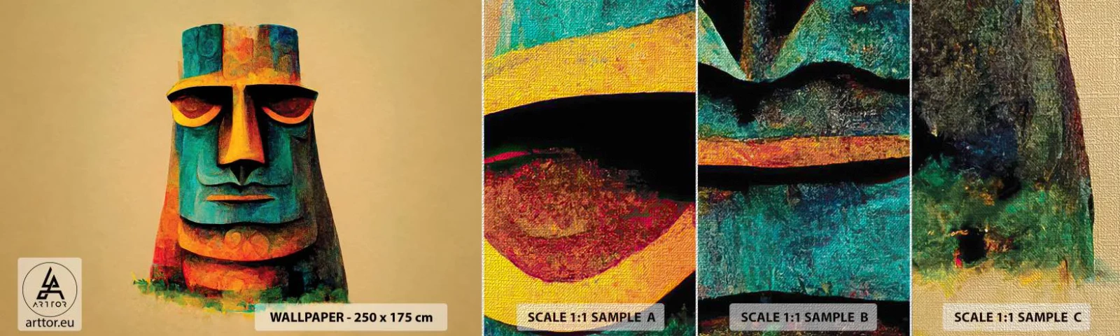 Fototapeten Muster Premium Canvas - Statuenhaft und sympathisch - Statue, Skulptur, Stück - 100x30 cm