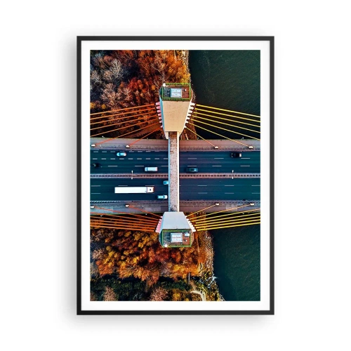 Poster in einem schwarzem Rahmen - Jenseits der Gewässer, jenseits der Wälder - 70x100 cm