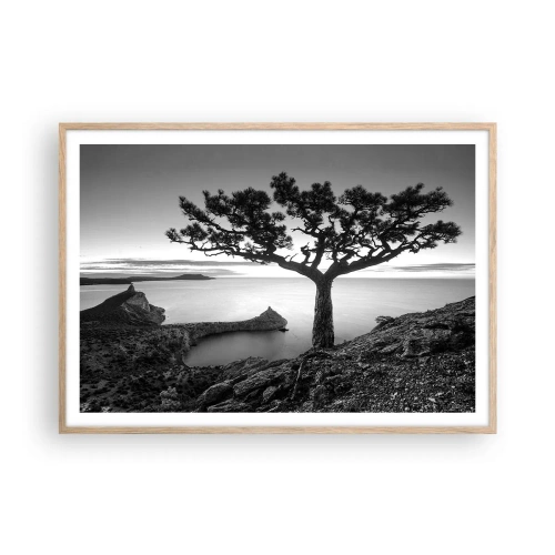 Poster in einem Rahmen aus heller Eiche - Stille bis zum Horizont - 100x70 cm