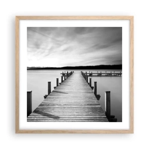 Poster in einem Rahmen aus heller Eiche - An der Wasserstelle - Ruhe - 50x50 cm