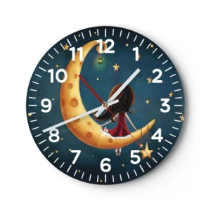 Wanduhr - Glasuhr - Einmal… - 40x40 cm