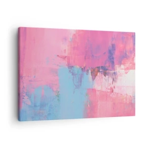 Bild auf Leinwand - Leinwandbild - Abstrakte Komposition in Pink und Blau - 70x50cm - Rosa, Blau und eine Prise Licht - Moderne Wanddekoration für Wohnzimmer und Schlafzimmer ARTTOR