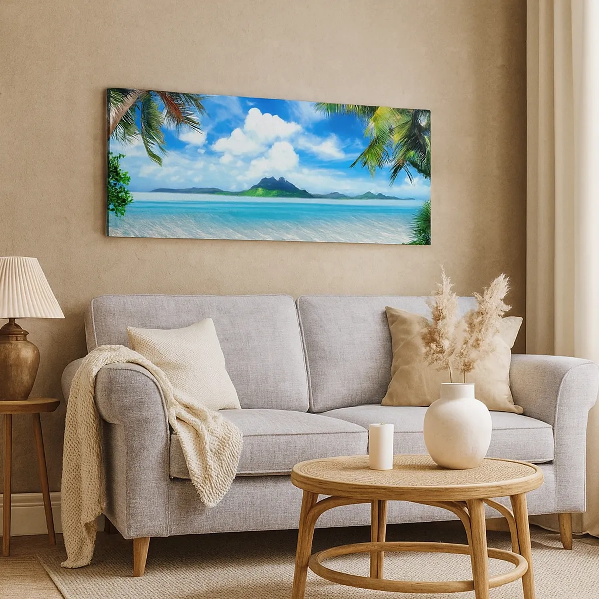 Bild auf Leinwand - Leinwandbild - Das Azurblau der Tropen - 30x30 cm