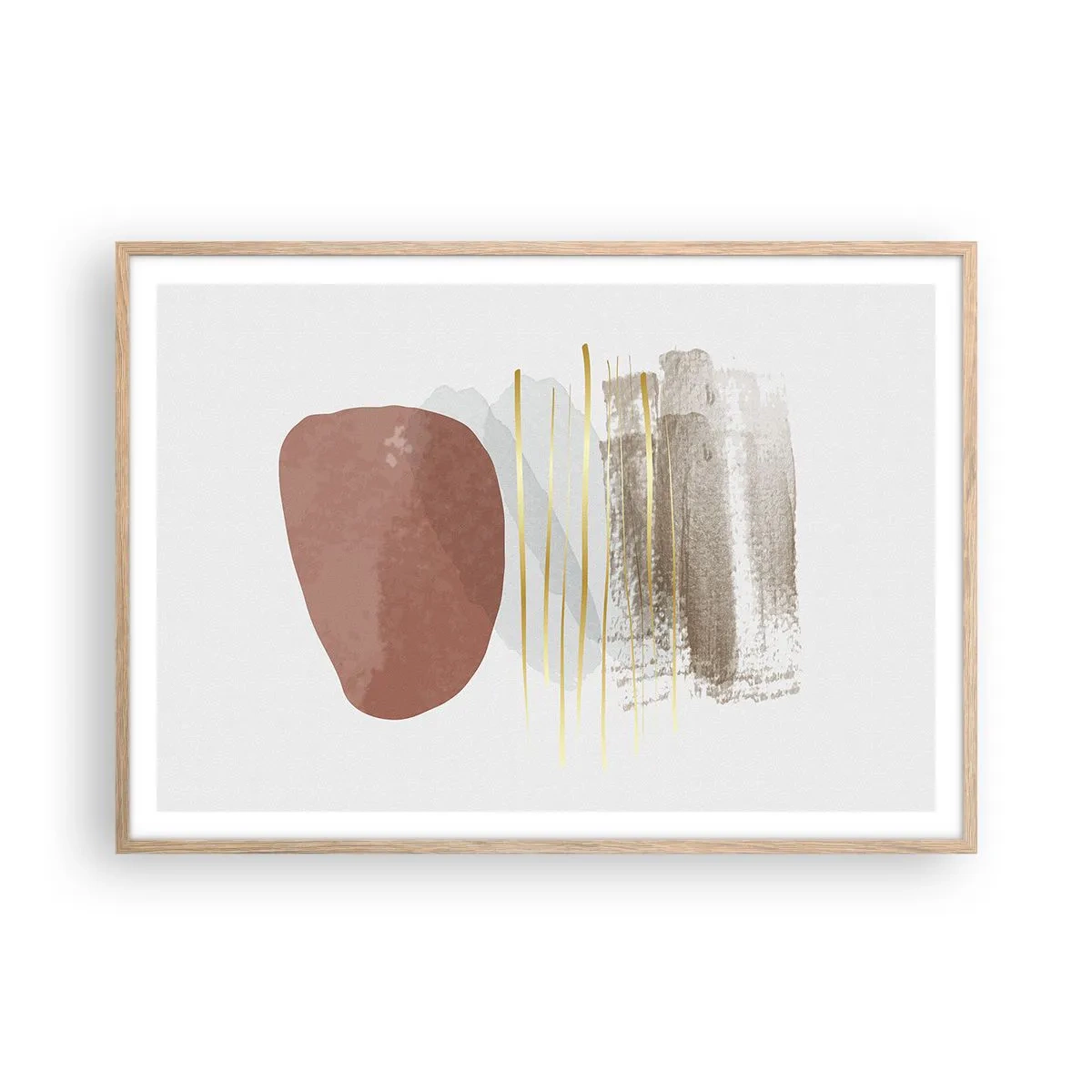 Poster in einem Rahmen aus heller Eiche - Abstrakte Kolonnade - 100x70 cm