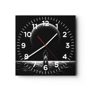 Wanduhr - Glasuhr - Angesicht zu Angesicht - 40x40 cm