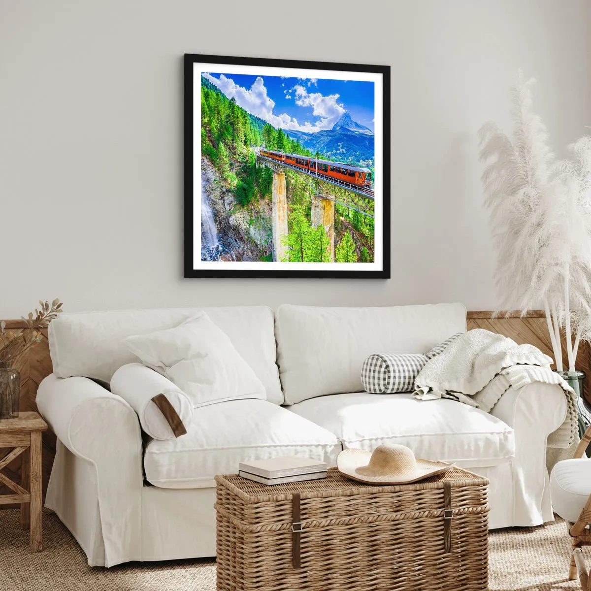 Poster in einem schwarzem Rahmen - Jetzt sind Alpen dran - 30x30 cm