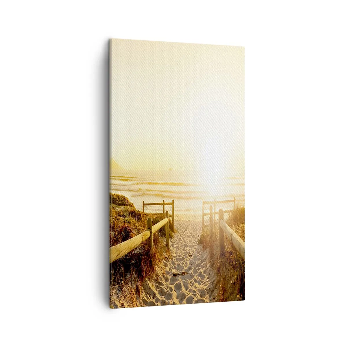 Bild auf Leinwand - Leinwandbild - Über die Düne, der Sonne entgegen - 45x80 cm