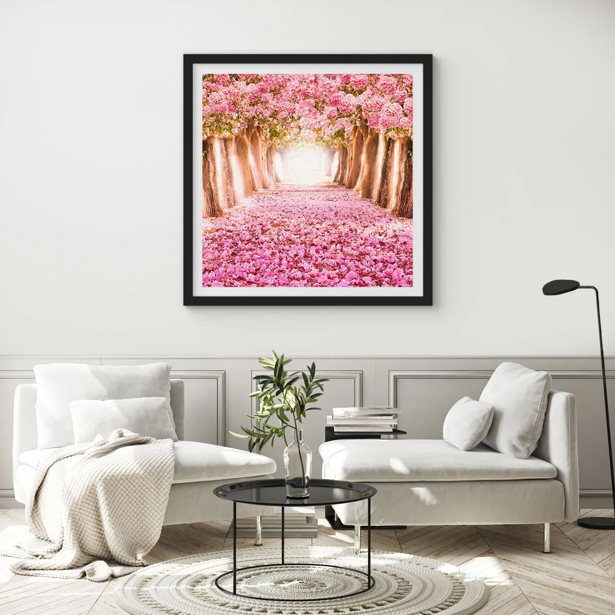 Poster in einem schwarzem Rahmen - Der Weg ins Paradies - 60x60 cm