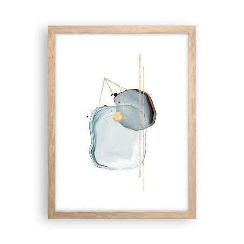 Poster in einem Rahmen aus heller Eiche - Eine Studie über Tropfen - 30x40 cm