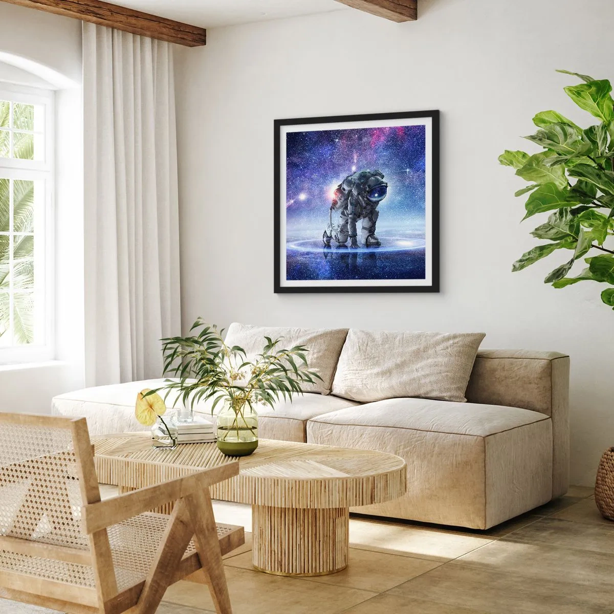 Poster in einem schwarzem Rahmen - Der Sternenhimmel über mir - 30x30 cm