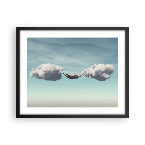 Poster in einem schwarzem Rahmen - Die Behaglichkeit des Augenblicks - 50x40 cm