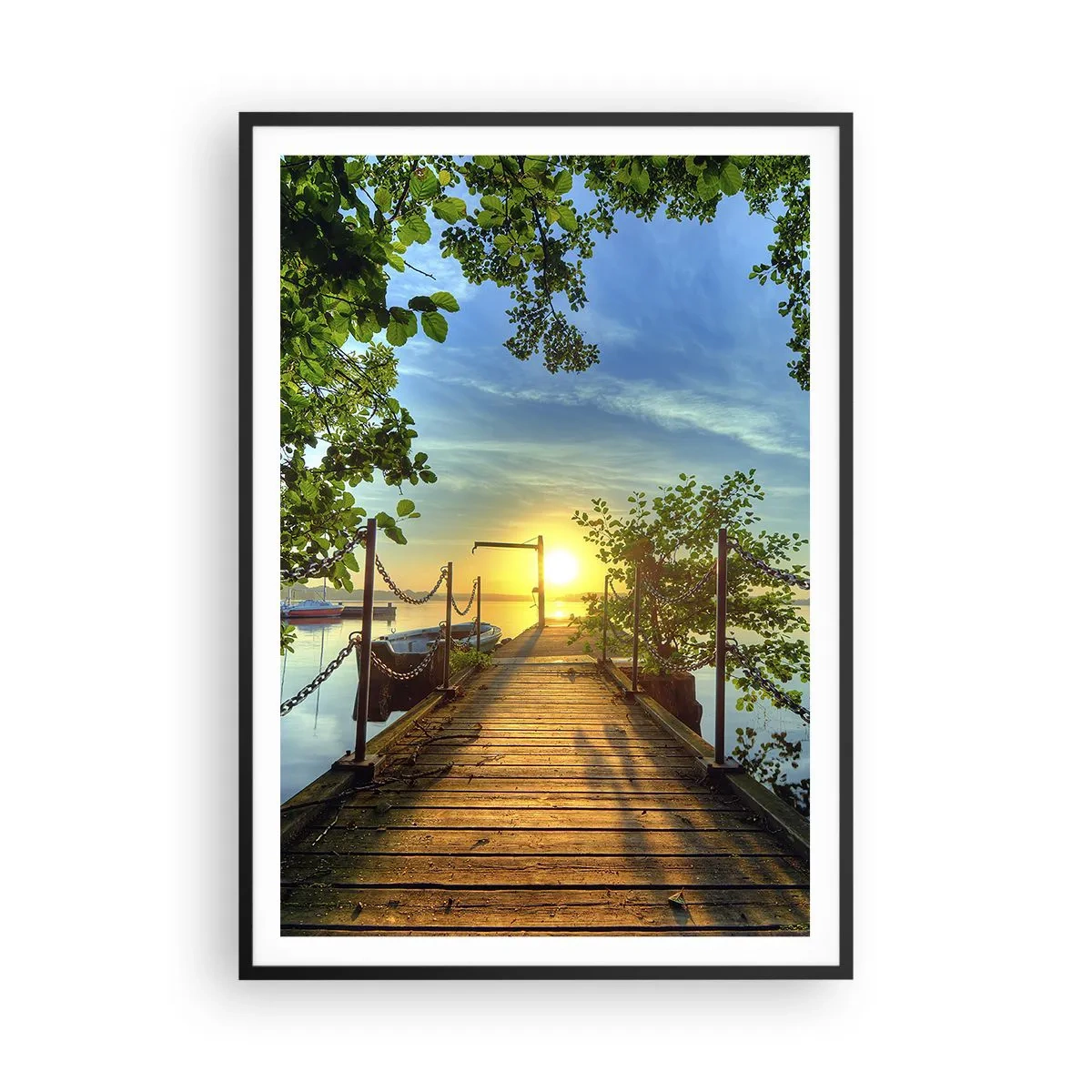 Poster in einem schwarzem Rahmen - Westen auf dem Wasser - 70x100 cm