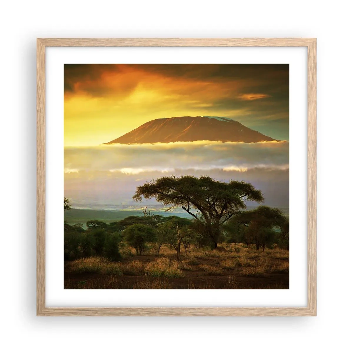 Poster in einem Rahmen aus heller Eiche - Ein Reisetraum - 50x50 cm